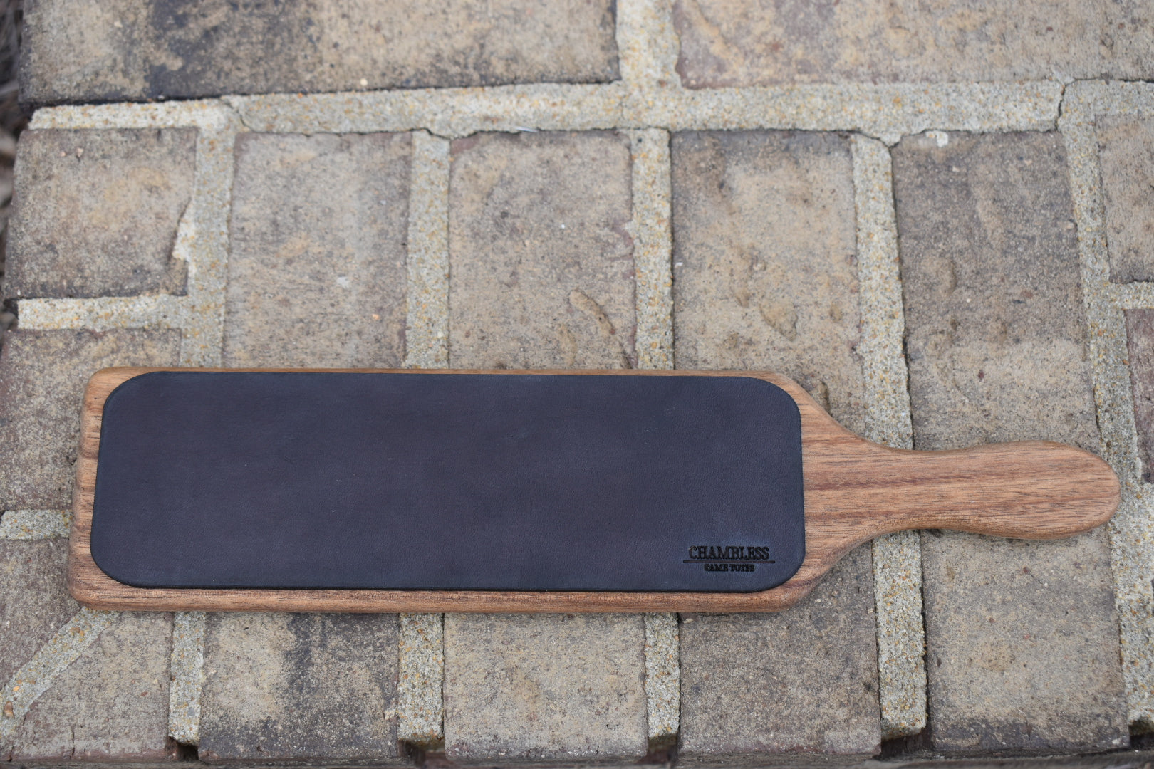 Leather Stropping Block - Solid Oak & English Bridle Leather for Hunting Knives