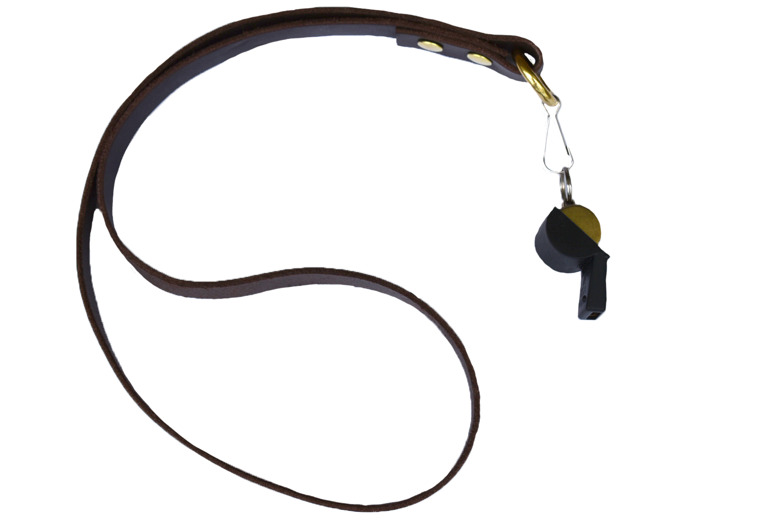 Brass Dog Whistle With Leather Lanyard